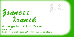 zsanett kranik business card