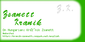 zsanett kranik business card